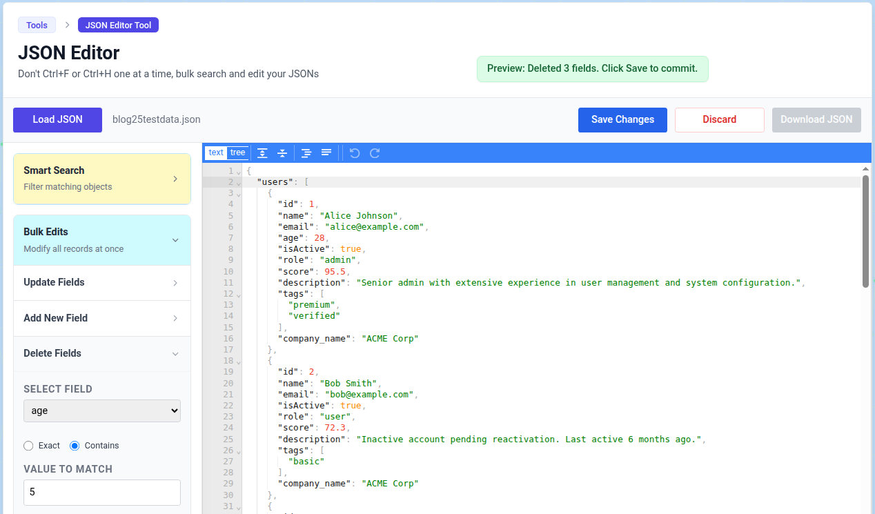 Delete field Example | The India Portfolio